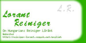 lorant reiniger business card